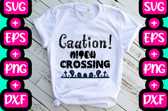 Caution Witch Crossing Graphics for T-Shirt Designs