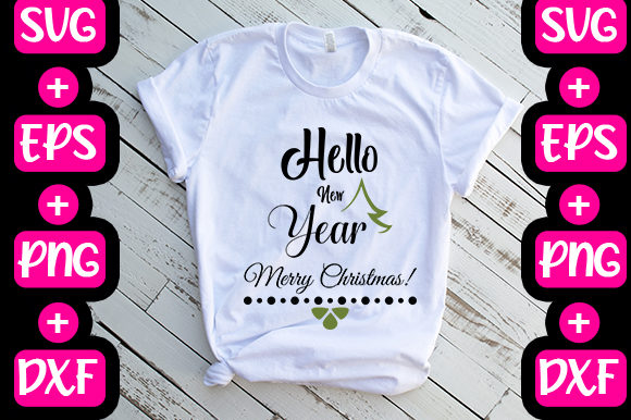 Christmas Hello New Year Graphics & T-Shirt Designs