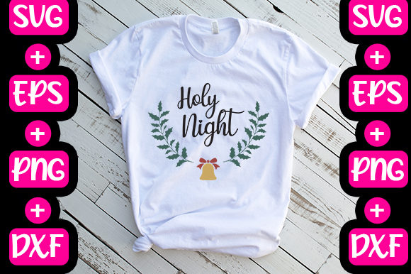 Christmas Holly Night Graphics for T-Shirt Designs